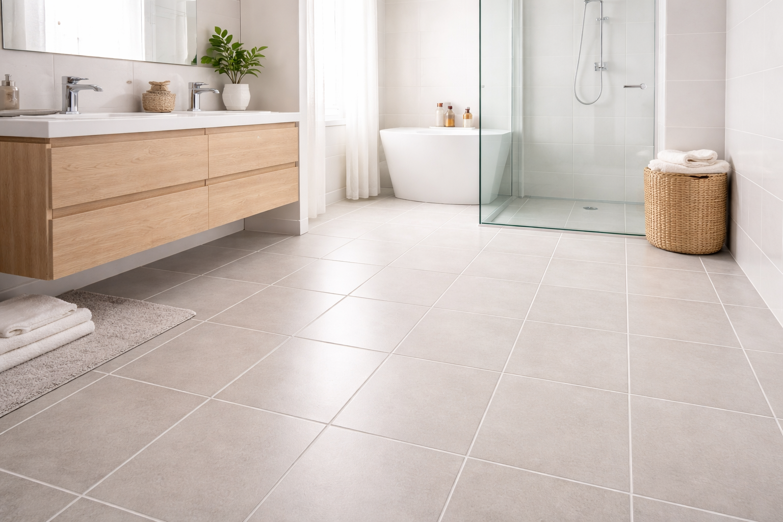Bathroom tile cleaning